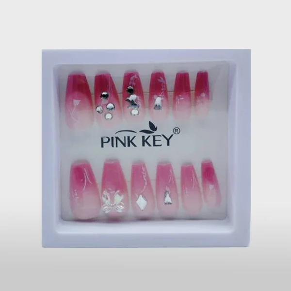 ناخن طرح دار مصنوعی پینک کی Pink Key